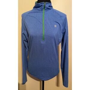 Hind Womens small Running Jacket Long Sleeve Blue Lightweight 1/4 Zip Pullover